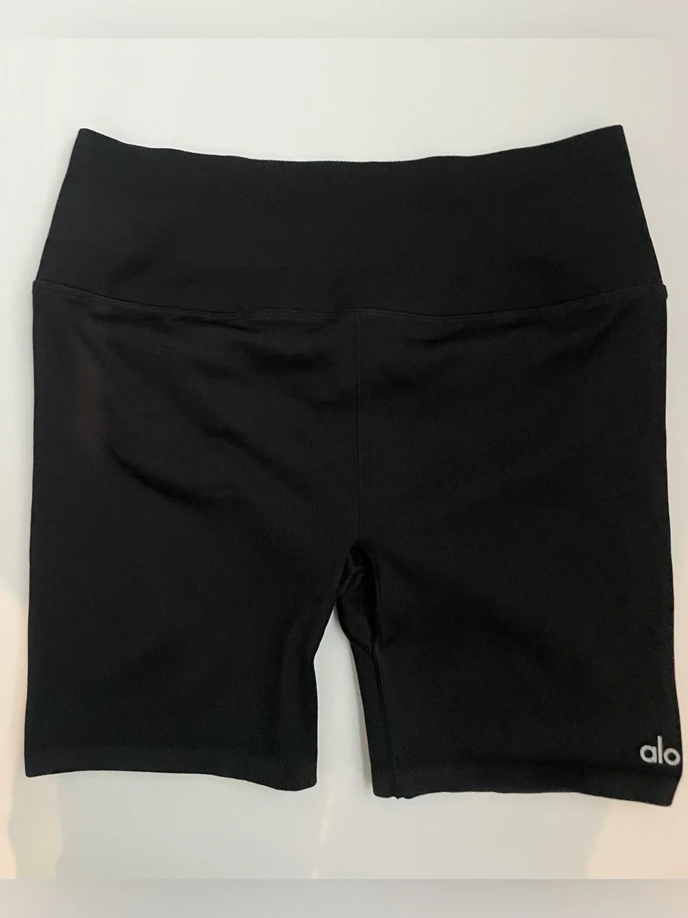 Alo Yoga Seamless Ribbed Favorite Biker Shorts Black Size L